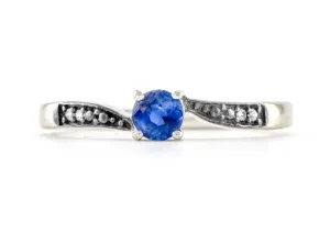 Silberring mit natürlichem Kyanit AA 4 mm