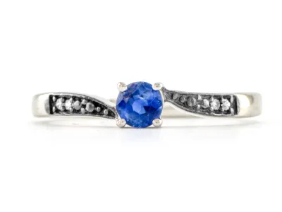 Silberring mit natürlichem Kyanit AA 4 mm