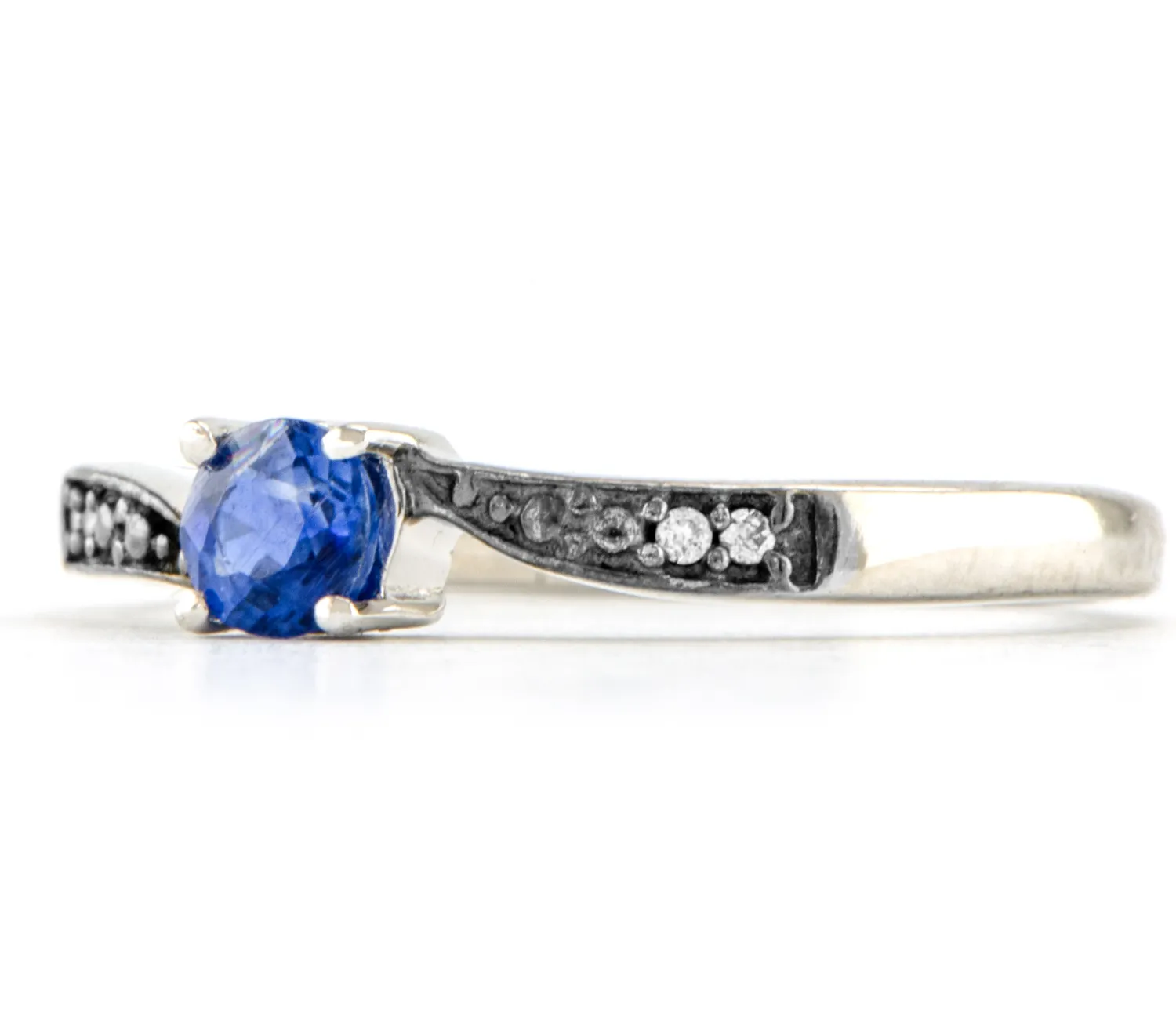 Silberring mit natürlichem Kyanit AA 4 mm