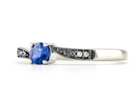 Silberring mit natürlichem Kyanit AA 4 mm