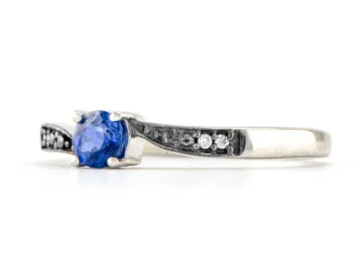 Silberring mit natürlichem Kyanit AA 4 mm