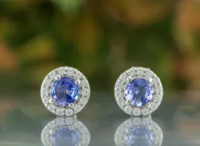 Silberohrringe mit Tansanit