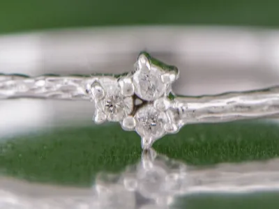 Silberring mit Diamanten