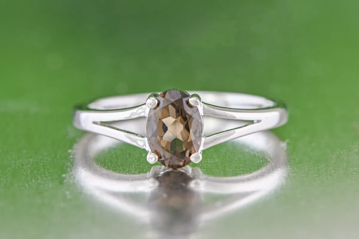 Silberring mit Rauchquarz