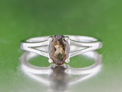 Silberring mit Rauchquarz