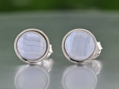 Silberohrringe mit Chalzedon