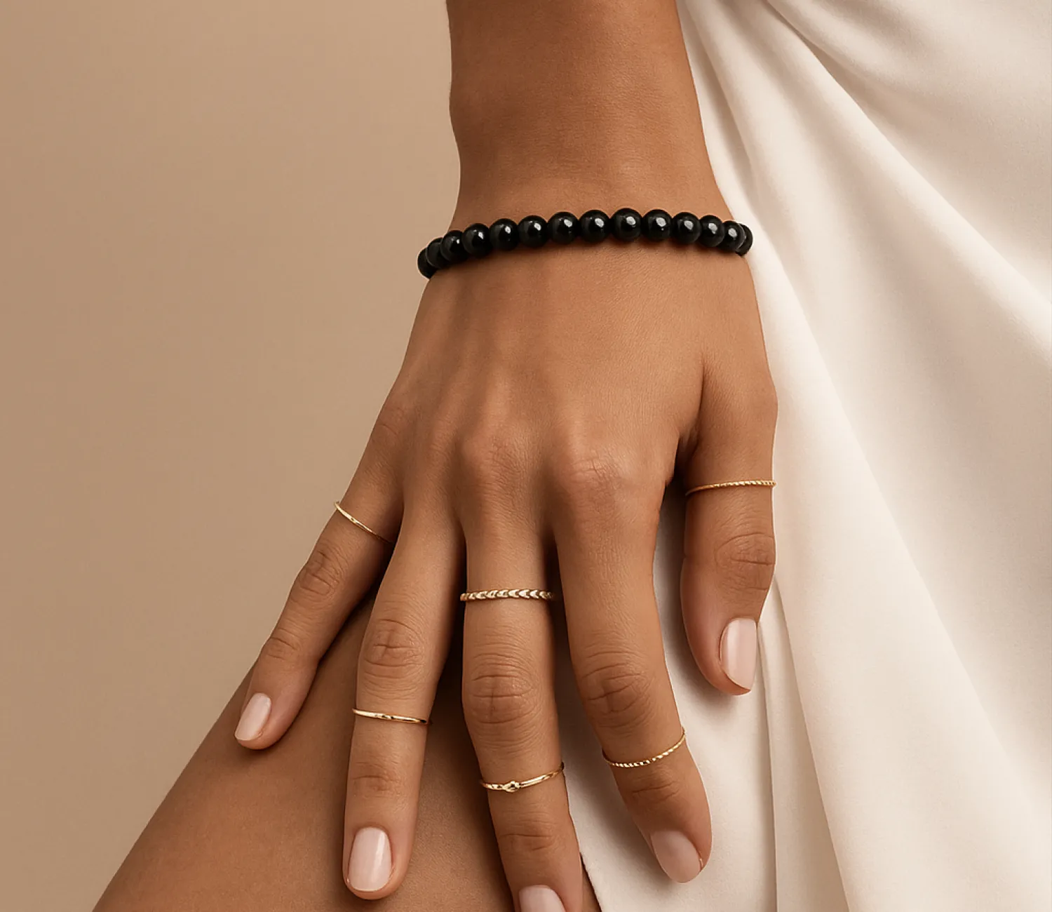 Armband mit schwarzem Obsidian