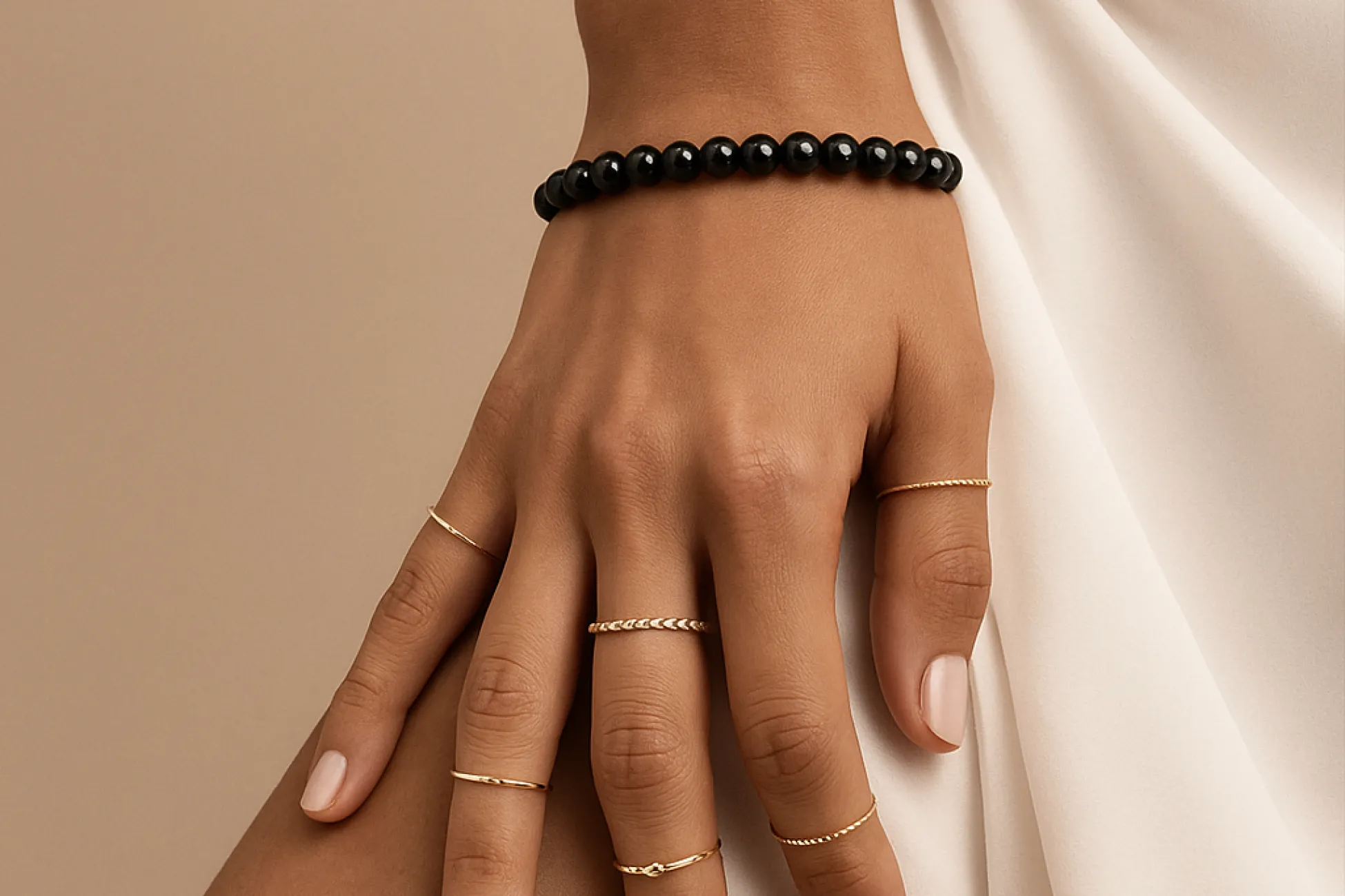 Armband mit schwarzem Obsidian