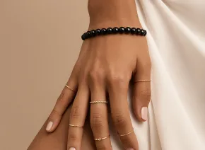 Armband mit schwarzem Obsidian