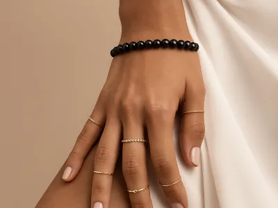 Armband mit schwarzem Obsidian