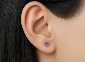 Ohrringe mit Amethyst-Herz
