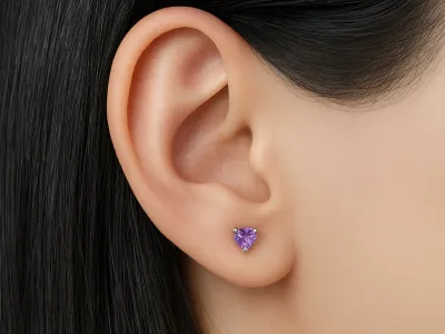Ohrringe mit Amethyst-Herz