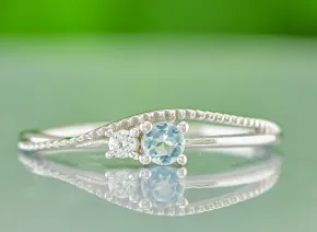 Silberring mit Aquamarin