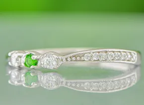 Silberring mit Chromdiopsid