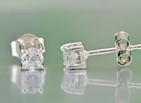 Silberohrringe mit Weißem Topas