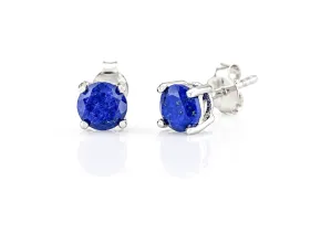 Silberohrringe mit Lapislazuli 5mm