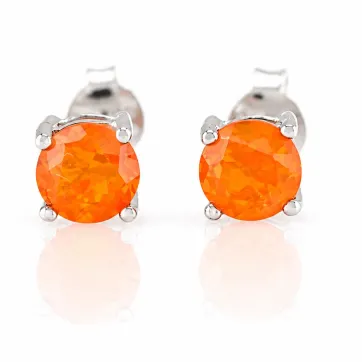 Silberohrringe mit Feueropal 5 mm