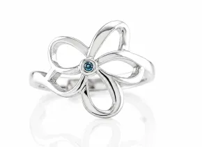 Silberring mit blauem Diamanten