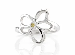 Silberring mit gelbem Diamanten