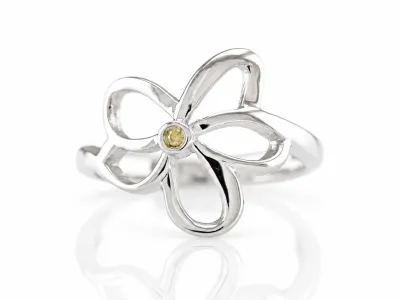 Silberring mit gelbem Diamanten