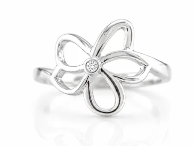 Silberring mit Diamant