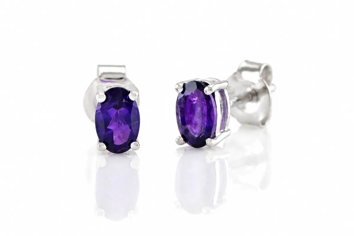 Silberohrringe mit Amethyst