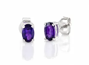 Silberohrringe mit Amethyst