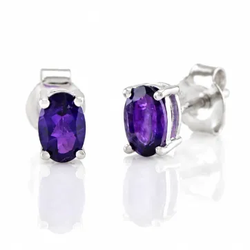 Silberohrringe mit Amethyst