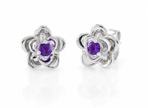 Silberohrringe mit Amethyst