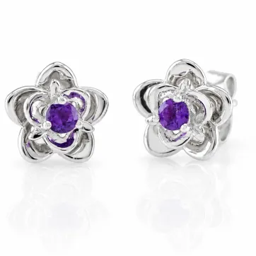 Silberohrringe mit Amethyst