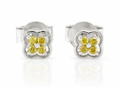 Silberohrringe mit Gelben Diamanten
