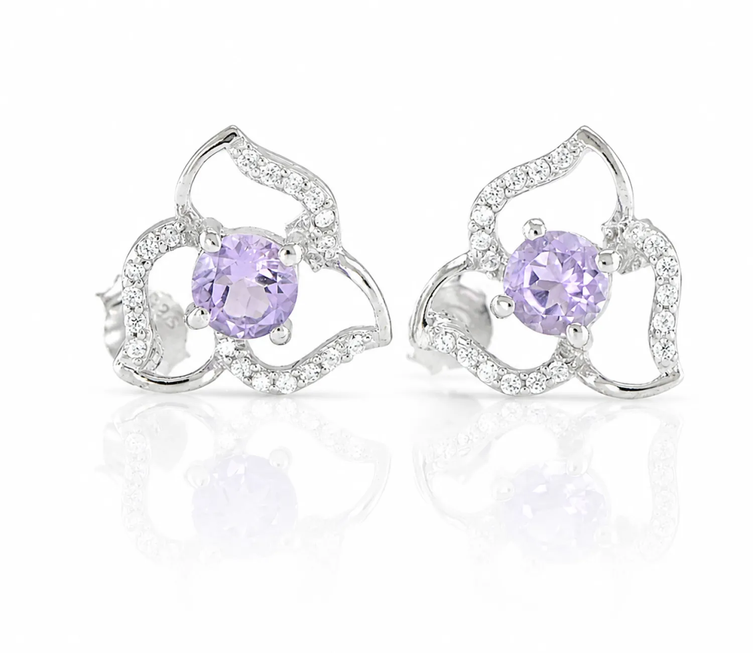 Silberohrringe mit Lavendelamethyst