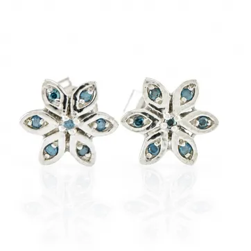 Silberohrringe mit blauen Diamanten
