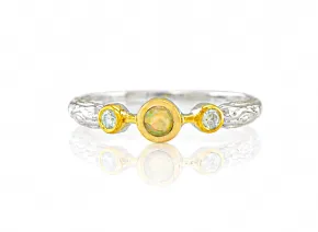 Silberring mit natürlichem Opal und Diamanten