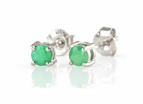 Silberohrringe mit natürlichem Smaragd