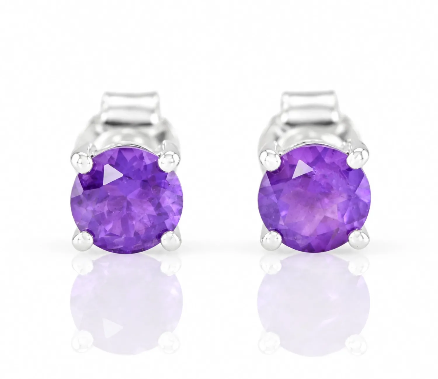 Silberohrringe mit natürlichem Amethyst