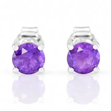 Silberohrringe mit natürlichem Amethyst