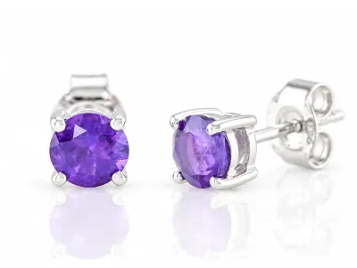 Silberohrringe mit natürlichem Amethyst