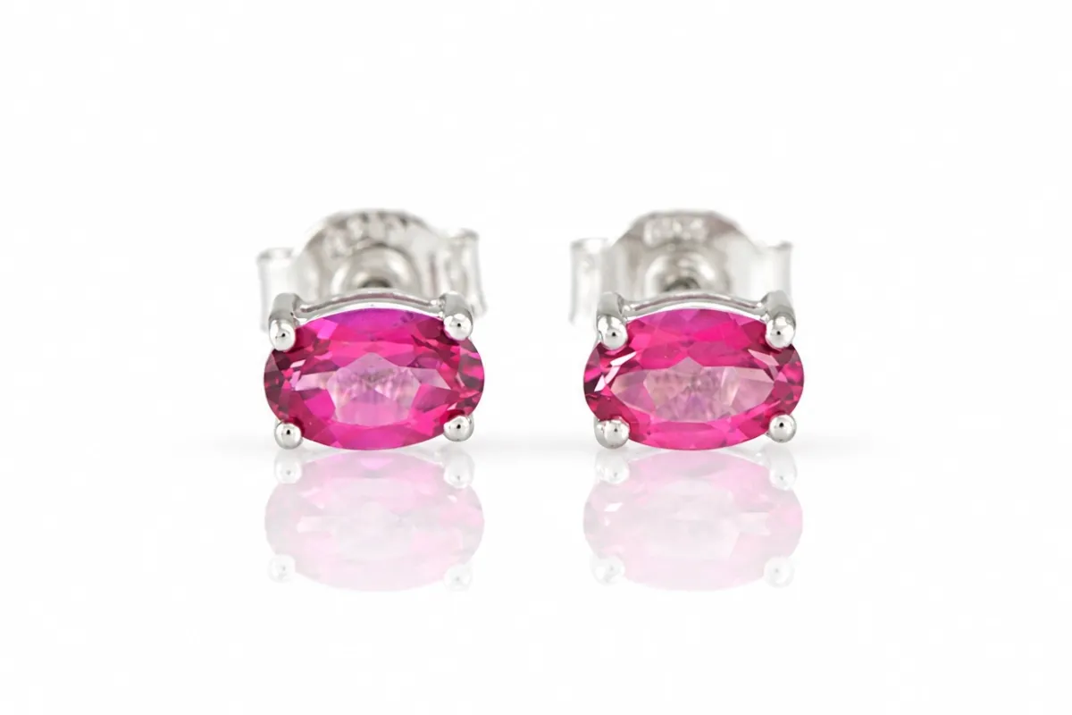 Silberohrringe mit Rosa Topas