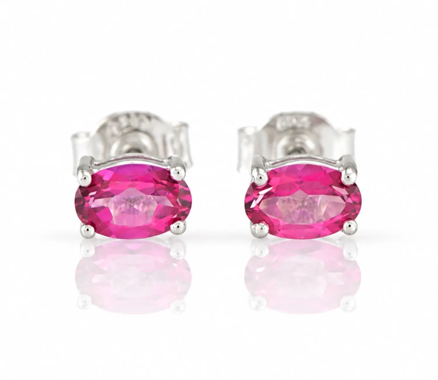 Silberohrringe mit Rosa Topas