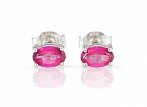 Silberohrringe mit Rosa Topas