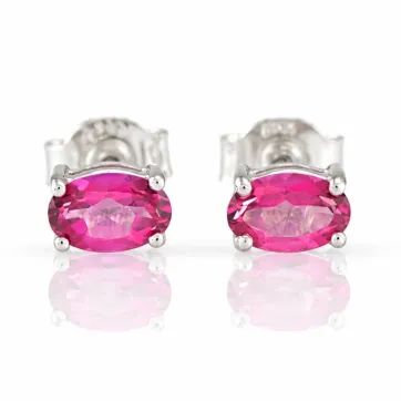 Silberohrringe mit Rosa Topas