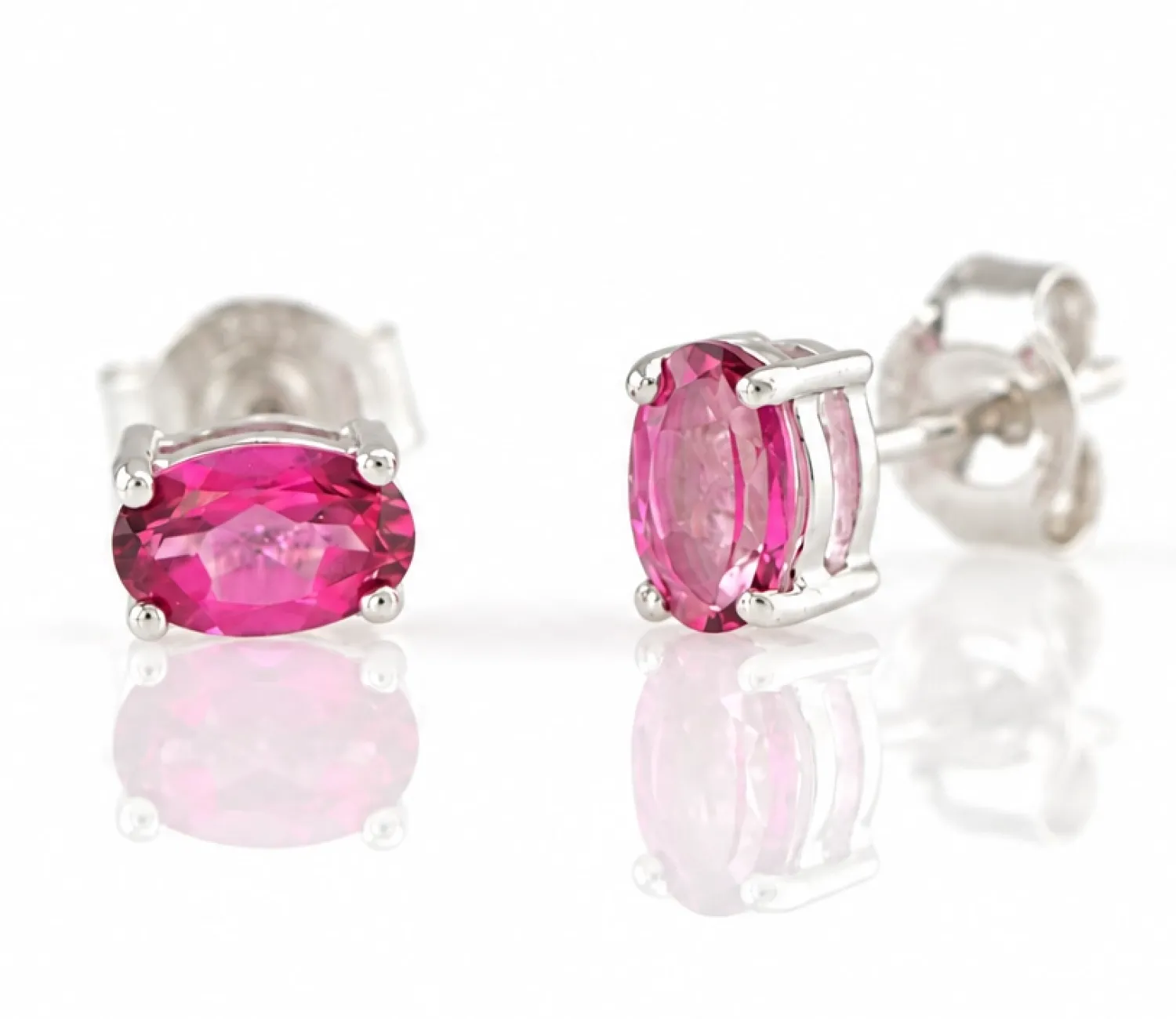 Silberohrringe mit Rosa Topas