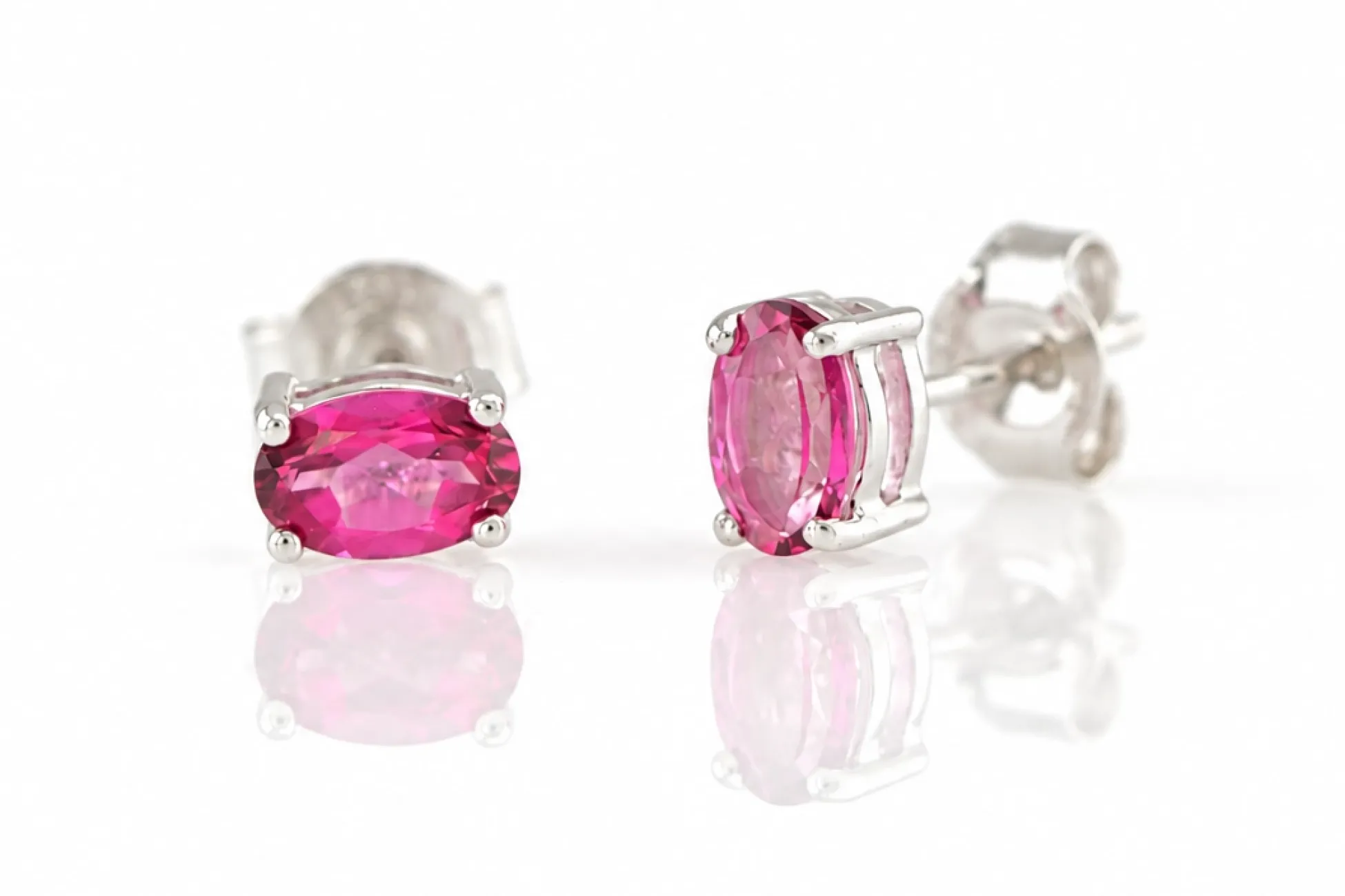 Silberohrringe mit Rosa Topas